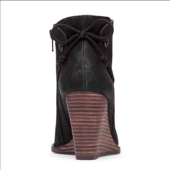 Lucky Brand Black Yamina Wedge Bootie Size 8 - Picture 2 of 8